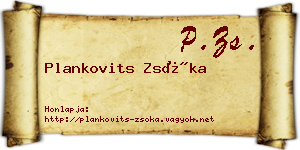 Plankovits Zsóka névjegykártya